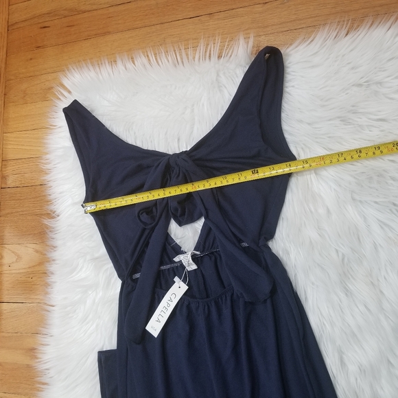 CAPELLA New!! Dark Blue Sleeveless Stretch Jumpsuit Size L, Cut in the front. - Picture 10 of 14